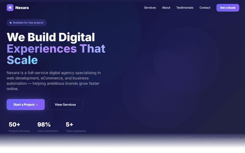 Digital agency Landing page